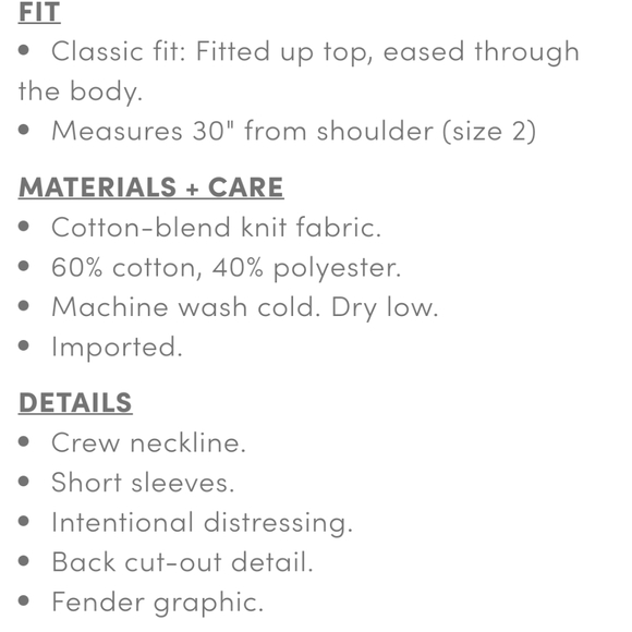 Torrid Gray Fender Guitar Distressed Graphic Open Back Tee Shirt Size 4X… - Picture 5 of 5